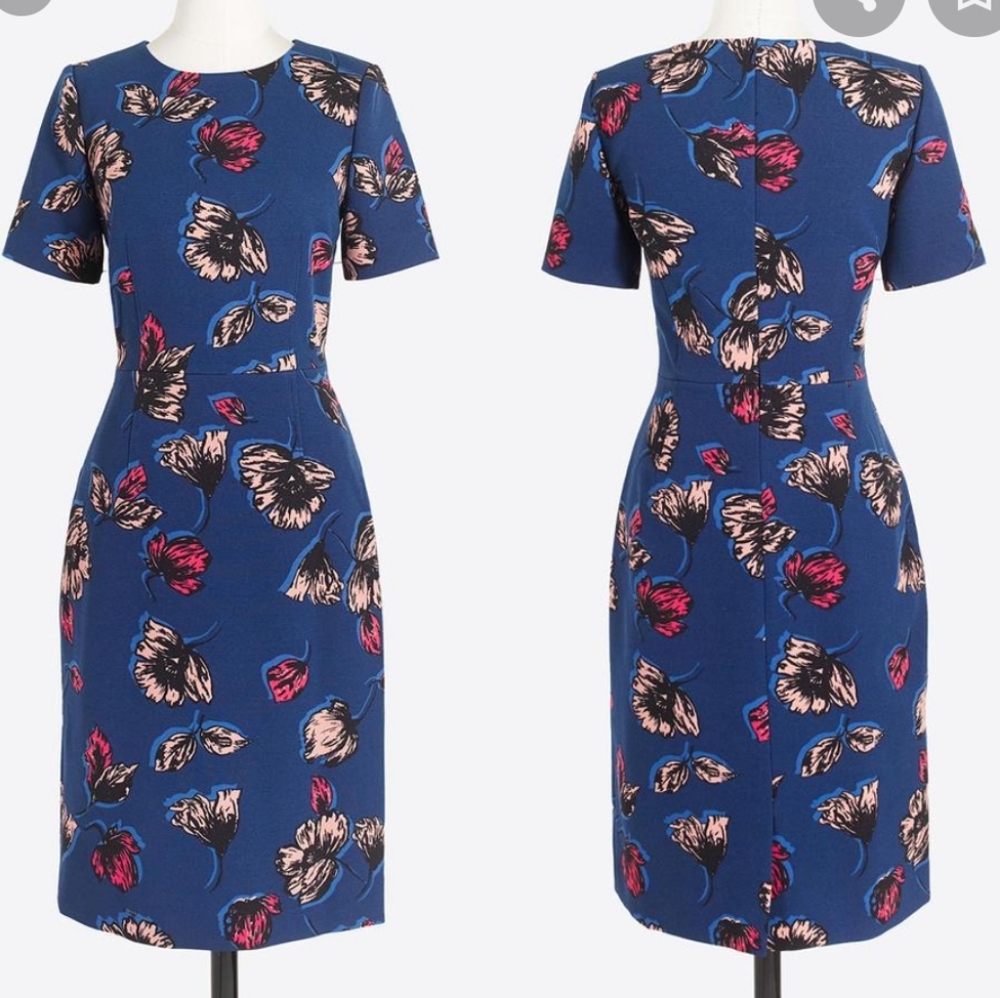 J Crew Blue Floral Dress